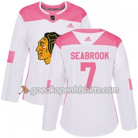 Chicago Blackhawks Brent Seabrook 7 Adidas 2017-2018 Wit Oranje Fashion Authentic Shirt - Dames